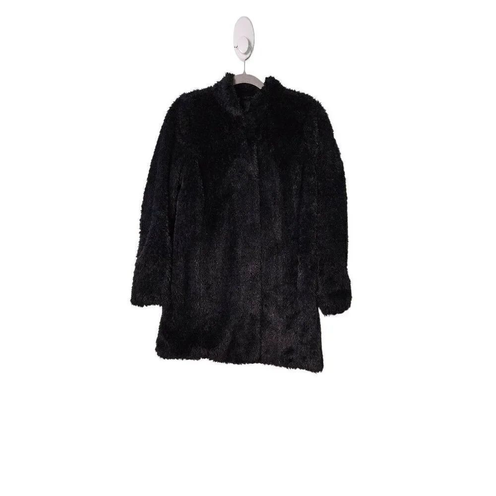 Kenneth Cole black fuzzy coat. Size M.